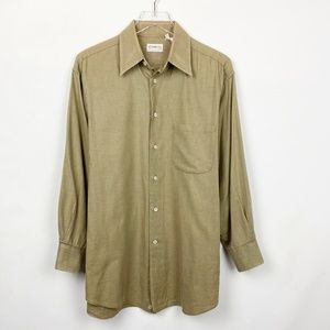 Vestimenta Cashmere Cotton Button Up Shirt Khaki 41